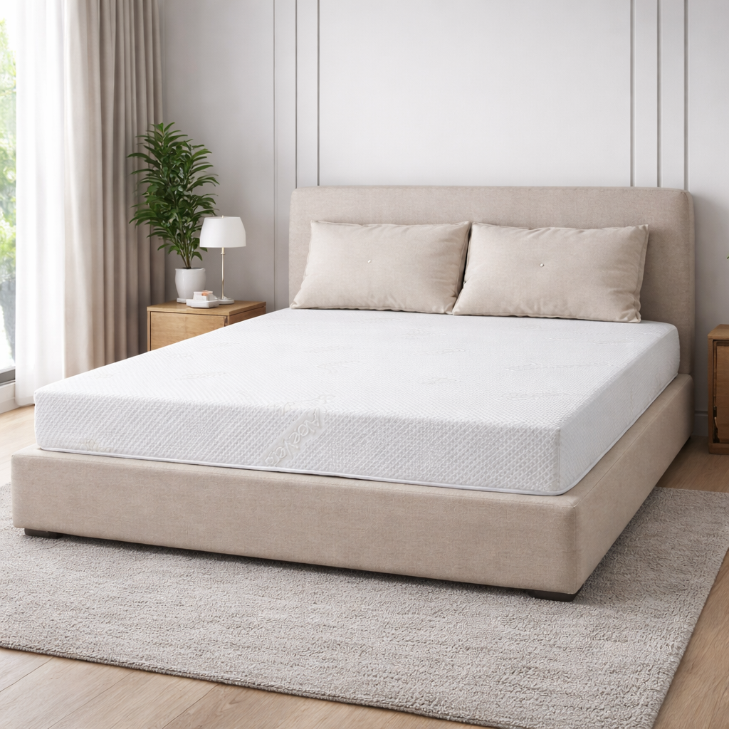 Materasso Sfoderabile con Zip in Waterfoam ad Alta Densità Rivestimento Aloe Vera