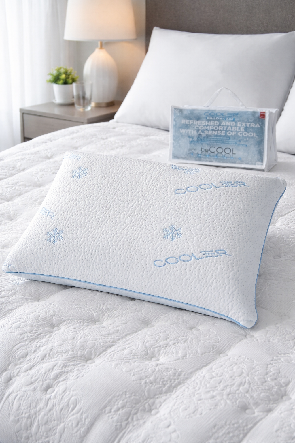 Cuscino Memory Foam con Federa ICE Effetto Ghiaccio 11 cm 13 cm 15 cm 18 cm